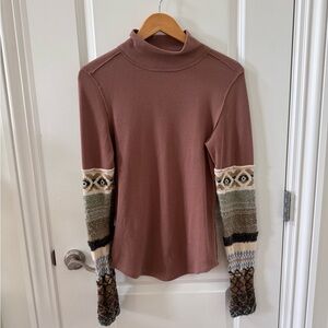 Free People Mock Neck Long Sleeve All Too Well Cuff